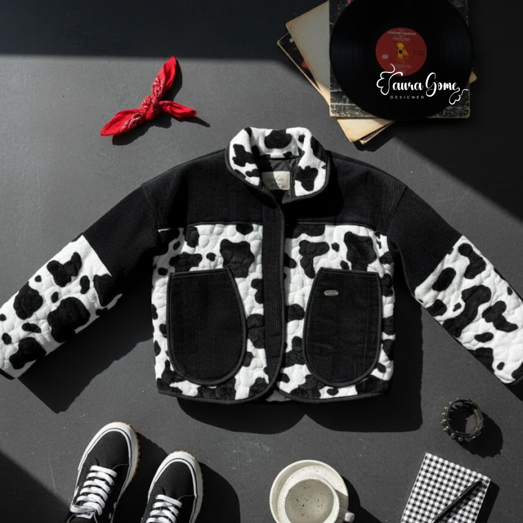Cow-Print Reversible Jacket
