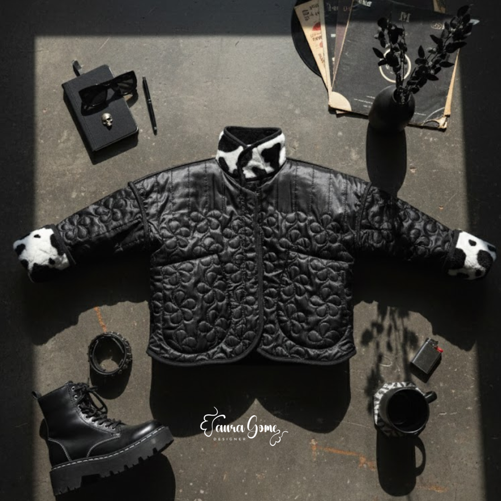Cow-Print Reversible Jacket