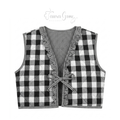 Gingham Ruffle Quilted Heart Vest (XS)
