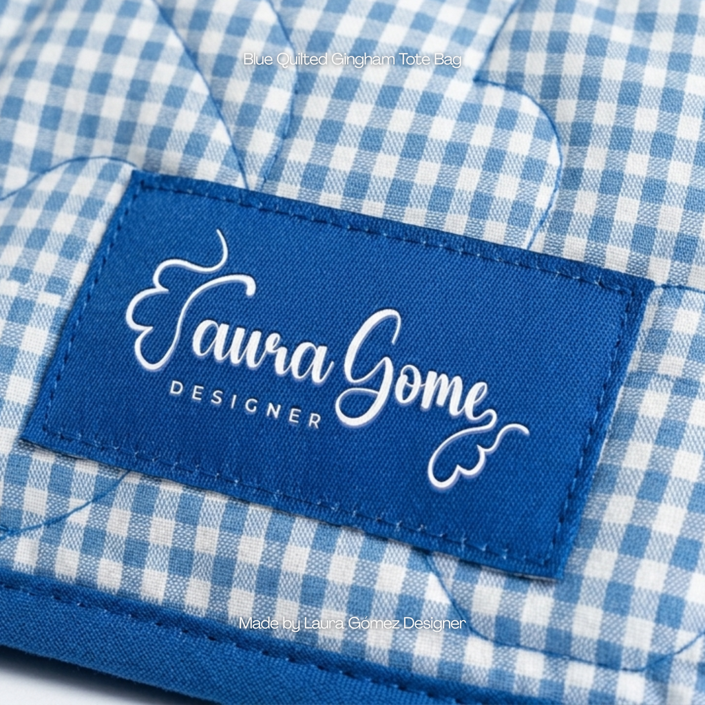 Quilted Gingham Tote Bag