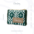 Emerald Geometric Quilted Pouch