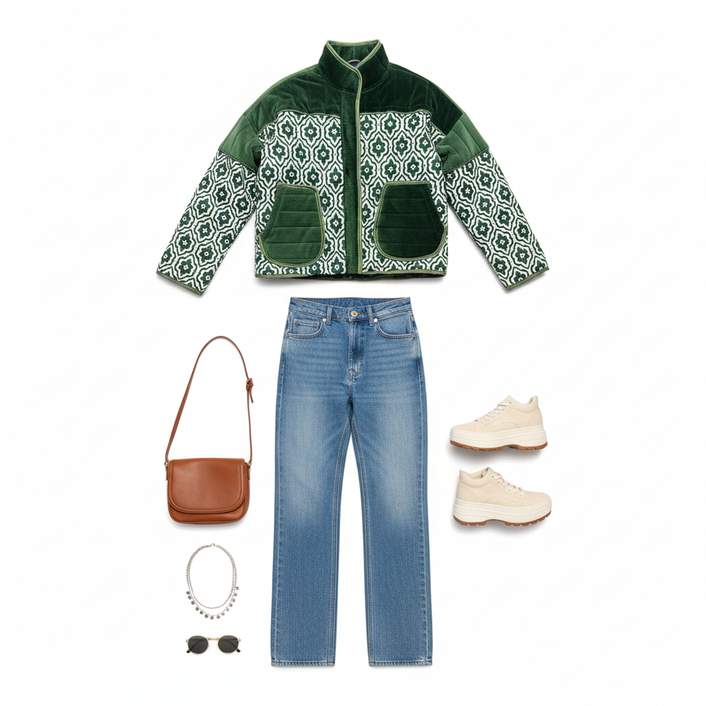 Green Geometric Jacket