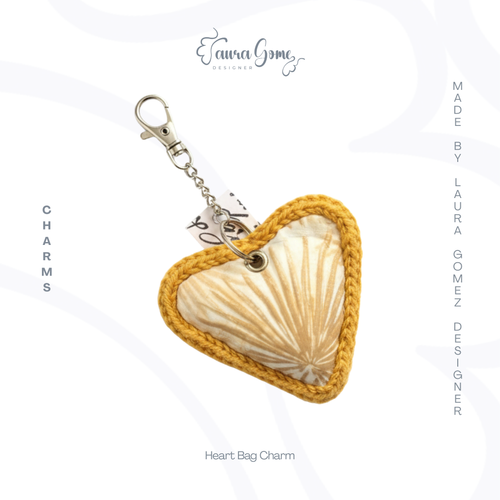 4 Inch Bag Charms/Quilted Keychain - Unique Heart Design