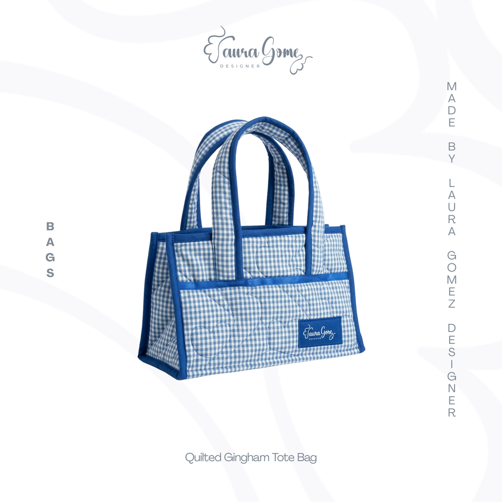 Quilted Gingham Tote Bag