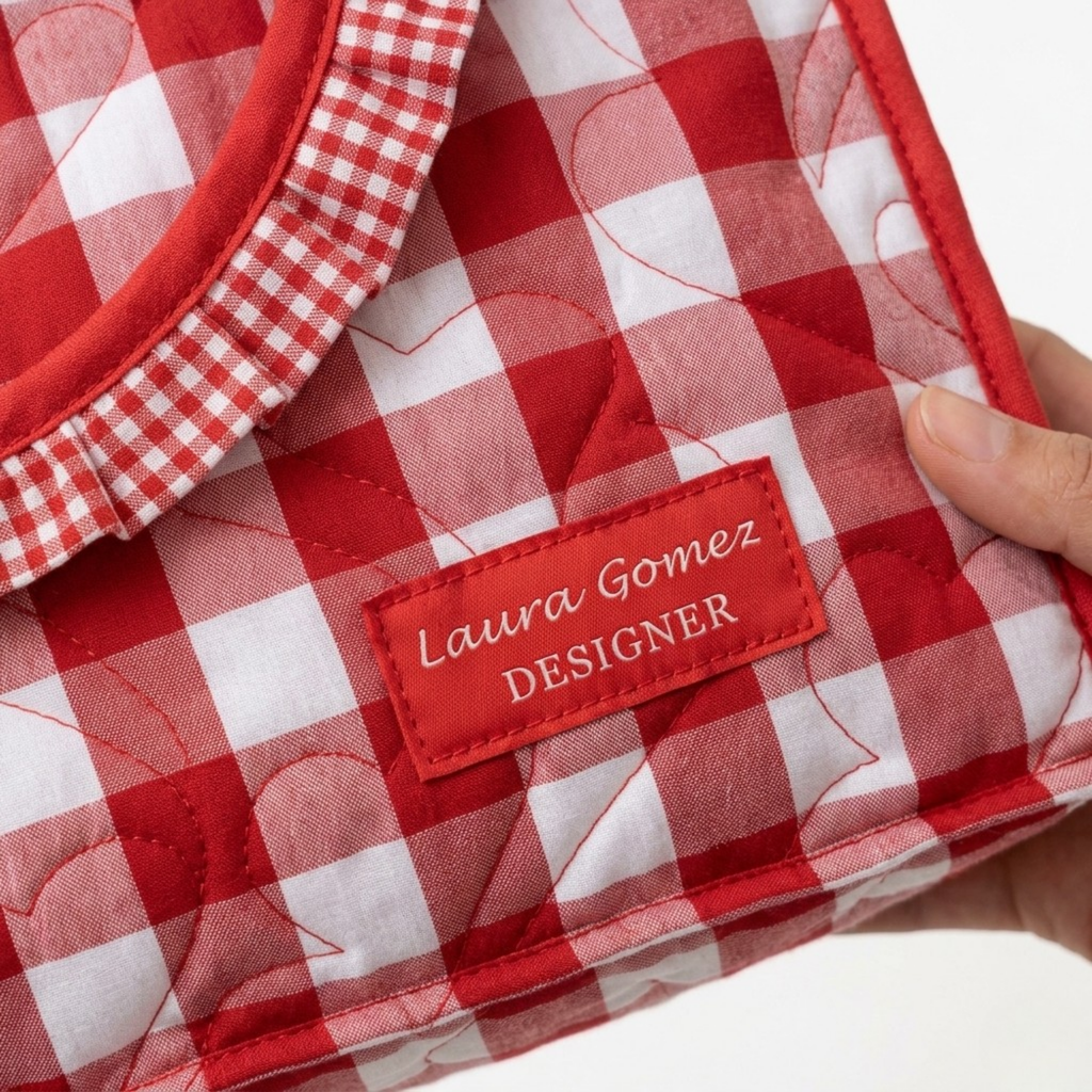 Large Gingham Quilted Weekend Tote
