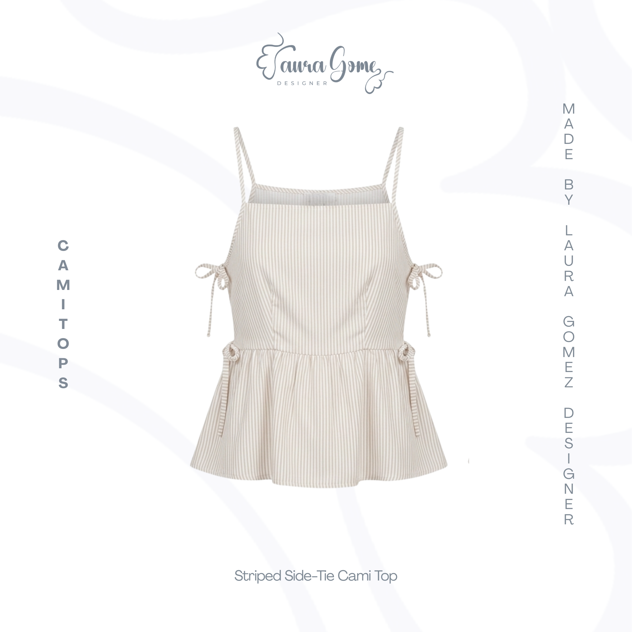 Striped Side-Tie Cami Top