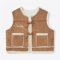 Susan Vest (Faux Suede & Shearling Lace-Trimmed)