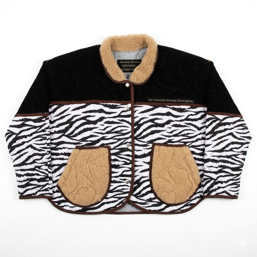 Zebra Print Jacket with brown